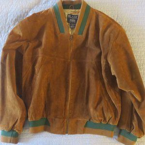 Beautiful Brown Suede Flight Bomber Jacket Silk Lining BLAIR New Process